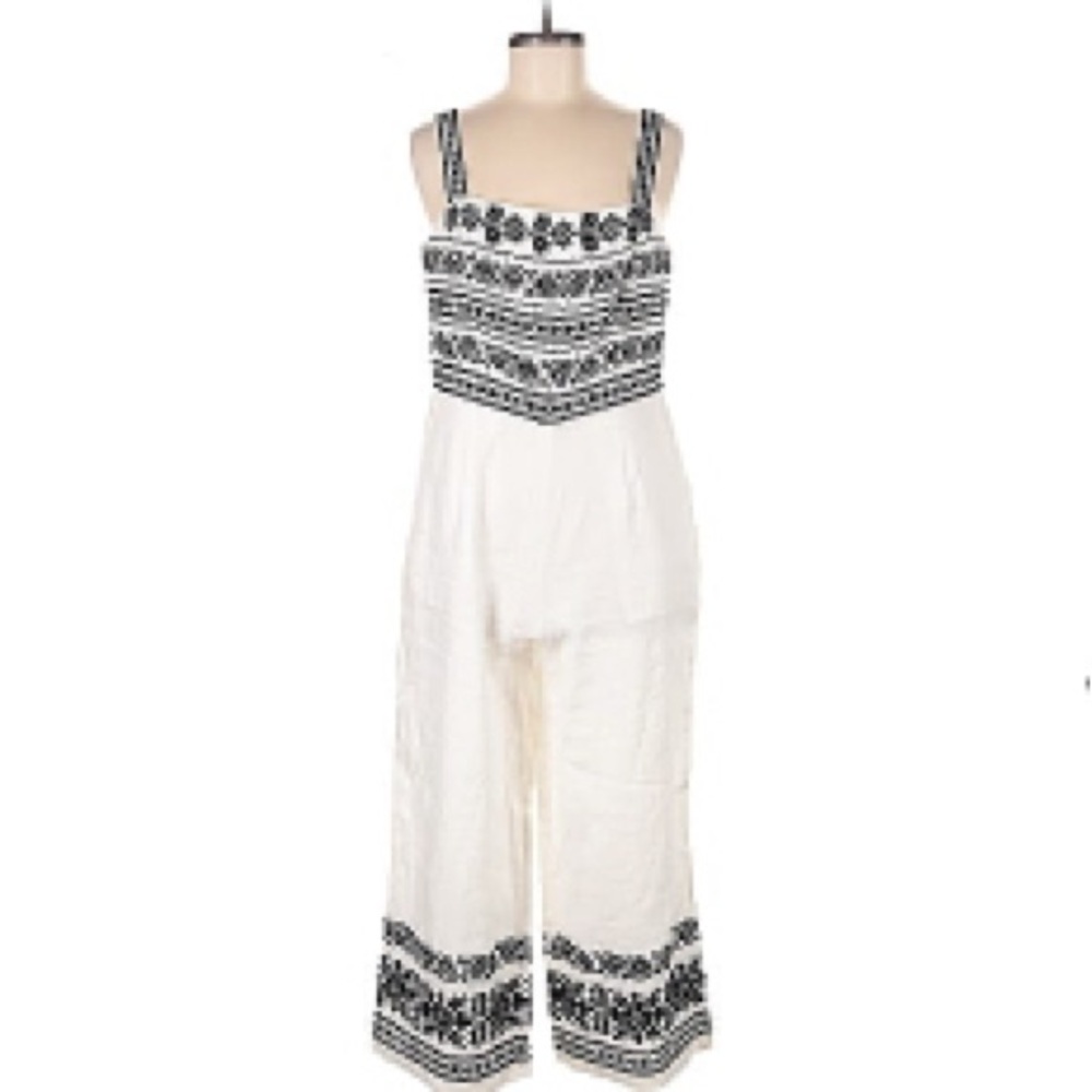Boden Black and White Patterned Jumpsuit